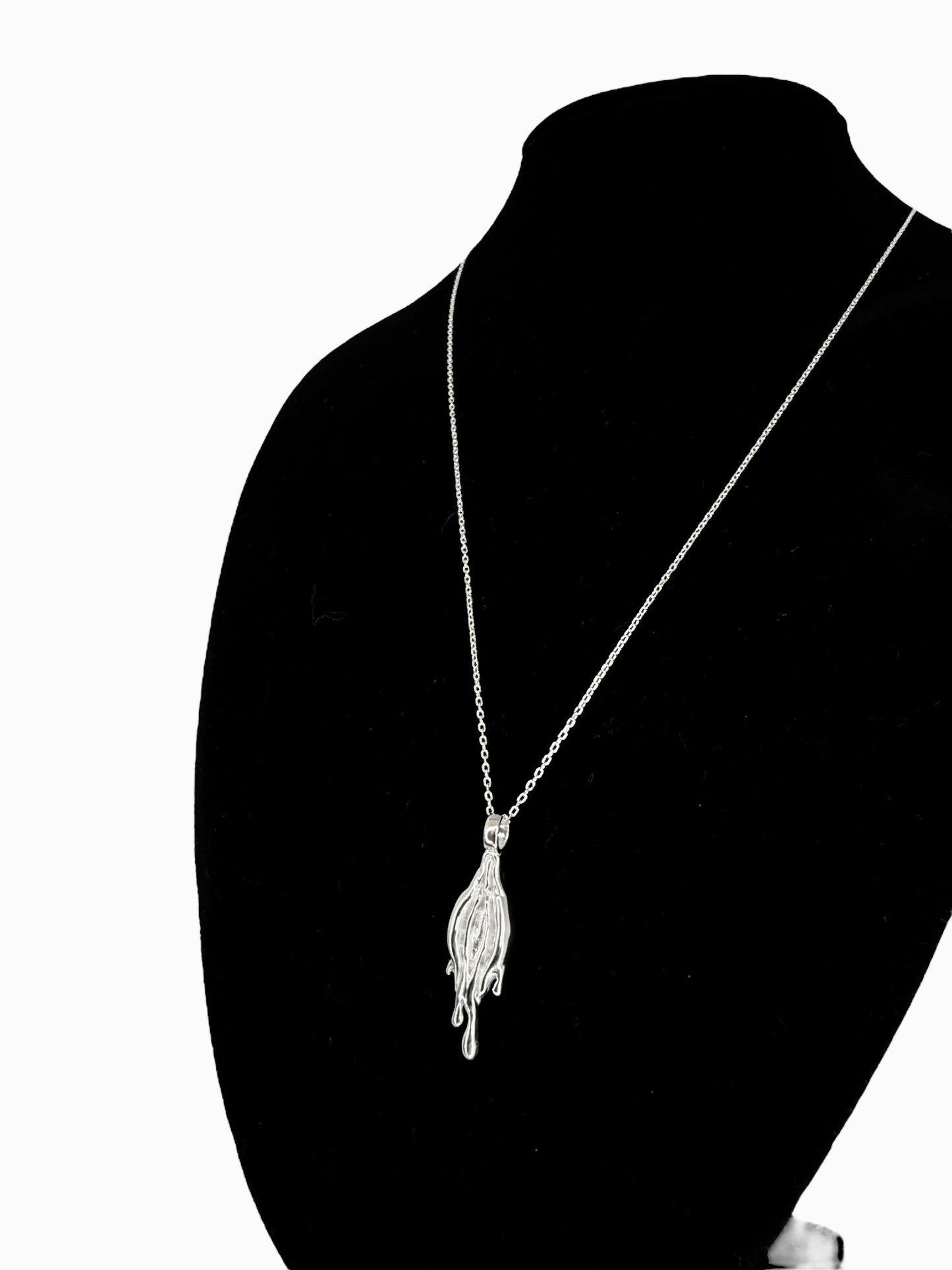 Abstract vulva necklace - pendant on chain (925 sterling silver)