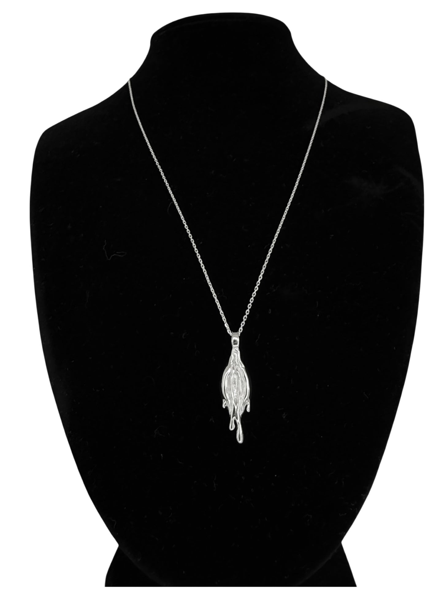 Abstract vulva necklace - pendant on chain (925 sterling silver)