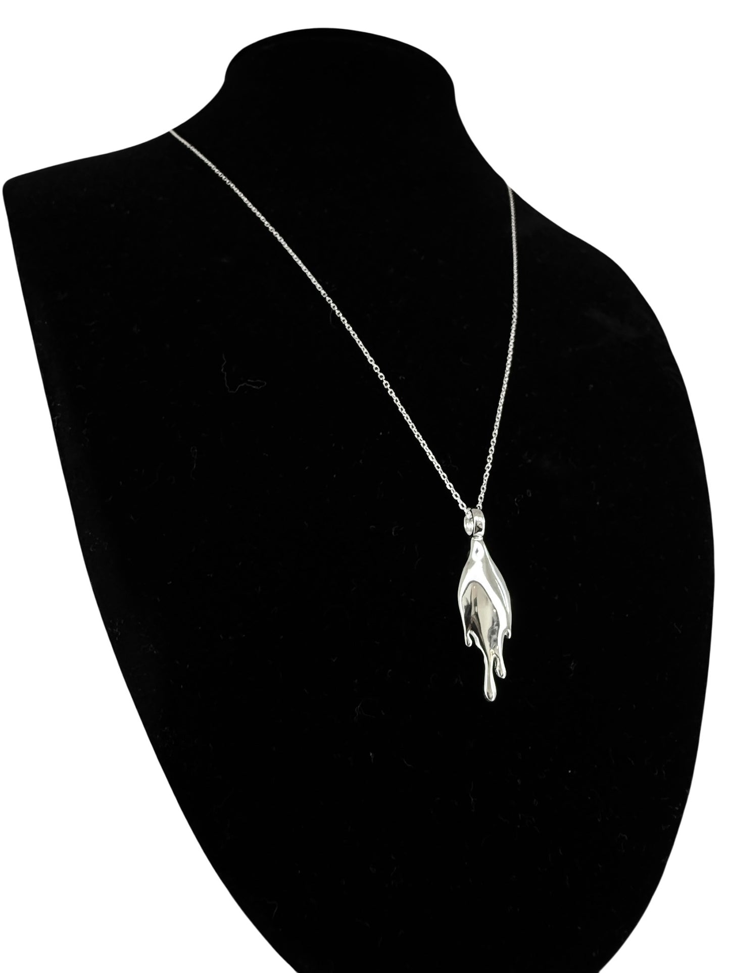 Abstract vulva necklace - pendant on chain (925 sterling silver)