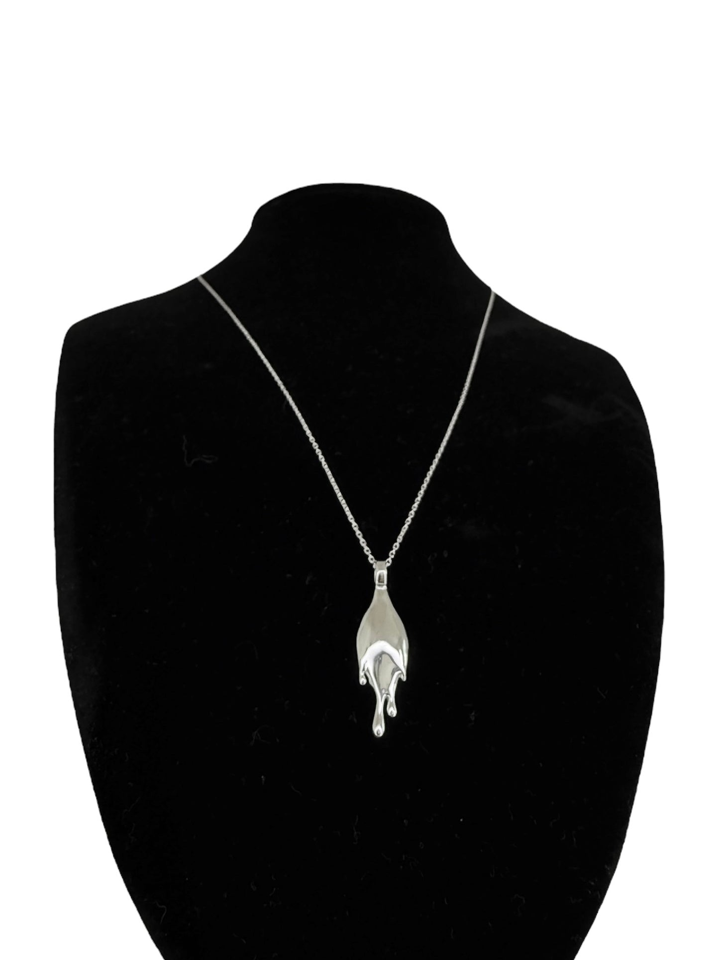 Abstract vulva necklace - pendant on chain (925 sterling silver)