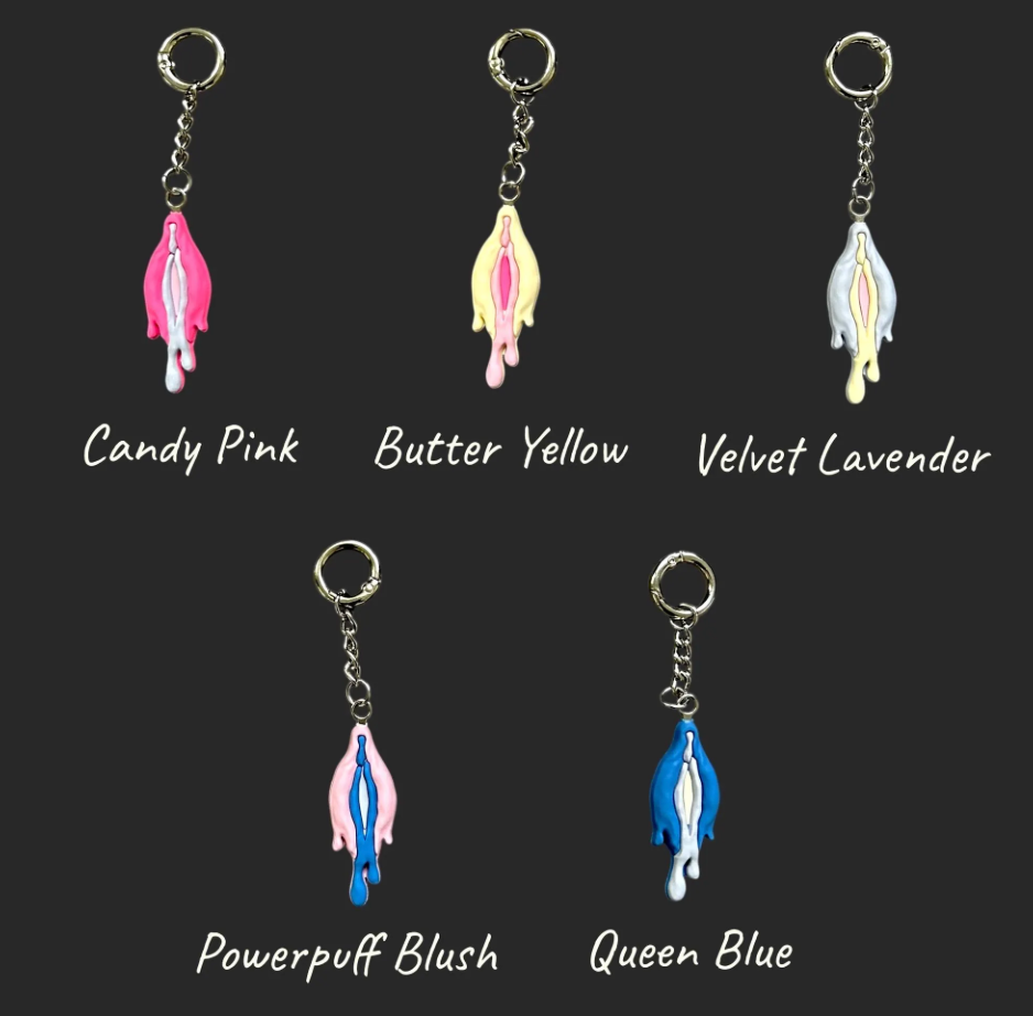 Abstract vulva handbag charm / keychain pendant